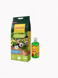 Seramis Pflanzgranulat für Beet & Balkonpflanzen 12,5 l + Vitalnahrung für Blühpflanzen 500 ml